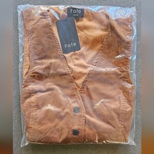 NWT Just Looking Sleeveless Corduroy Vest